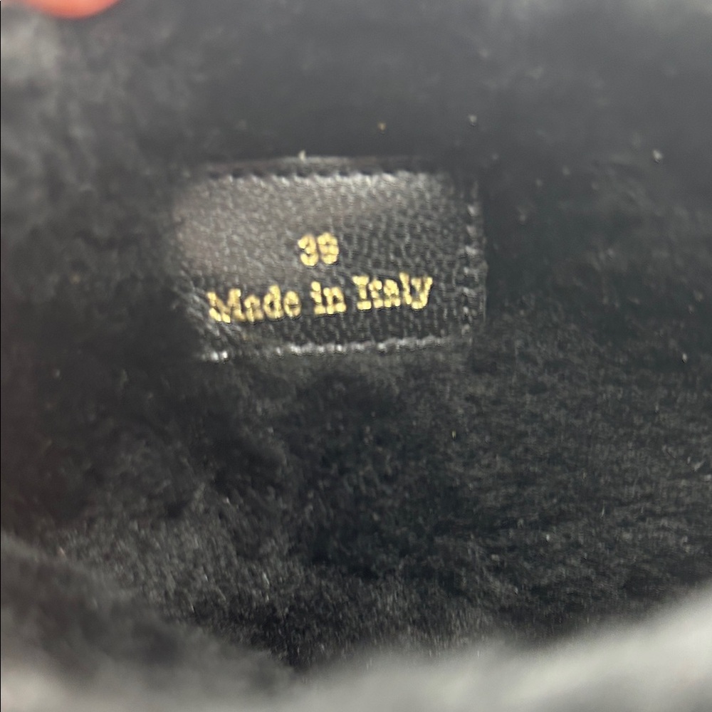 Tamara Mellon Sexy Black Leather Fur Wedge Ankle Boots Shoes **Size 39** 🌹🌹 - Picture 8 of 10